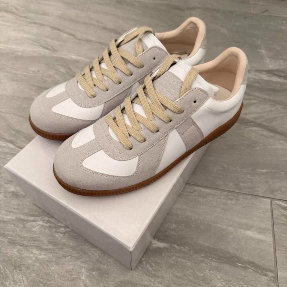 Maison Margiela Men's White and Cream Trainers